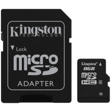 Карта пам'яті Kingston microSDHC 8GB Class 4+ SD адаптер